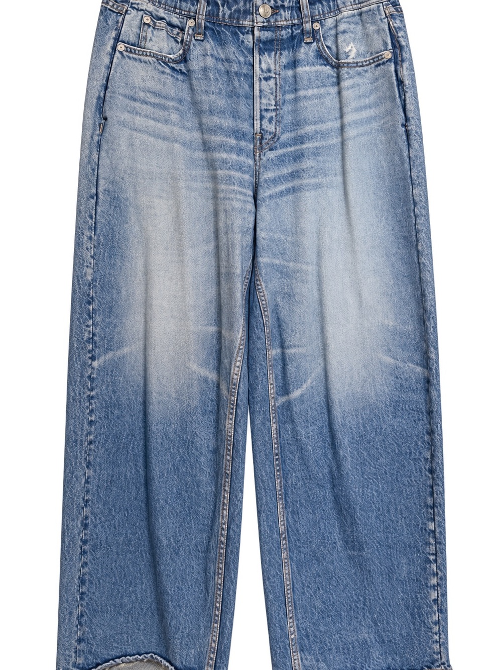 rag & bone Faded Light Blue Wide-Leg Jeans